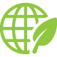 graphic of globe with green leaf