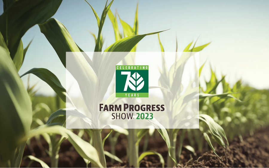 photo of field corn and 70 year anniversary logo of The Farm Progress Show
